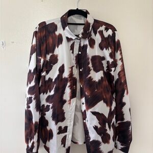 Women’s Brown and White Patterned Jacket